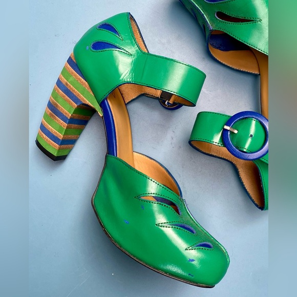 John Fluevog Views Maier Green Heels - US 7 - Picture 7 of 13